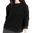 Banana Republic black sherpa crewneck pullover sweatshirt size small Photo 1