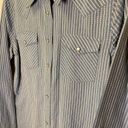 Lauren Jeans Co. Pearl Button Blue Striped Button Down in a Medium Photo 2