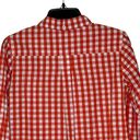 Daniel Cremieux  1/2 Button Shirt Size XS Orange White Gingham Check 100% Cotton Photo 6