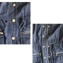 New York & Co. Navy Blue Denim Trench Coat Photo 8