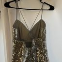 B Darlin Silver-Sequin Slit Prom Dress Photo 5