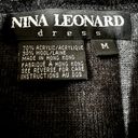 Nina Leonard VTG  Vest Sleeveless Knitted Faux Fur Collar Front Zip Dark Gray M Photo 2