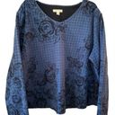 Coldwater Creek  blue floral fleece pullover Photo 0