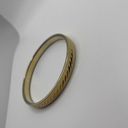 Monet Signed  Costume Jewelry Gold Tone Bangle Bracelet Etched Look Photo 3