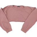 Pretty Little Thing  Rose Pink Long Sleeve Cut Off Ultimate Cropped Sweater Size 12 Photo 2