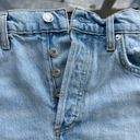 AGOLDE Distressed Denim Quinn High Rise Jean Mini Skirt in Vega Blue - Size 25 Photo 3