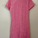 Women’s V Neck Side Gather Short Sleeve Casual Midi Dress Heathered Pink NWOT Size M Photo 5