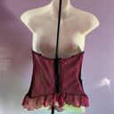 Bordeaux Dentella  of France Bustier Rear Hook & Eye Corset Black/Pink Size 34A Photo 2