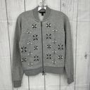 Banana Republic  (XS) Gray Sweater Jacket Full Zip Up Beaded Terry Lining Photo 0