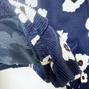 ASTR  the Label Long Sleeve Crop Top Ribbed Floral‎ Navy Medium Photo 4