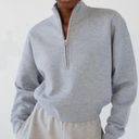 Wilfred Aritzia  Free Cropped Heathered Grey 1/2 Zip Jacket Photo 1