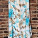 St. John  Evening Marie Gray Brown Blue Floral Wide Leg Pants Women's Size 10 Photo 0