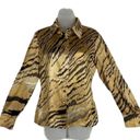 St. John  Animal Print Silk Long Sleeve Button Up Blouse Size 4 Vguc Photo 0