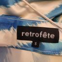 Retrofete Amika Dress in Blue Zebra Size Small Sleeveless Maxi Silk Thigh Slit Photo 9