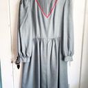 Donna Morgan Vintage  Dress Gray Red Midi Secretary Dress Size 4 Pleated Skirt Photo 0