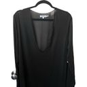 Good American  Black Sheer Long Sleeve Plunging Neckline Maxi Coverup Size 3XL. Photo 2