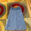 American Eagle Outfitters Babydoll Mini Mesh Dress Blue White Floral Print Small Photo 3