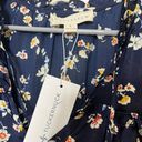 Tuckernuck  Lovestitch Ditsy Floral Tie Top Peasant Blouse Midnight Size L New Photo 9