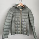 Michael Kors Packable Down Hooded Puffer Jacket Sage S Photo 0