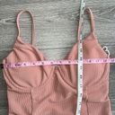 Good American NEW  Rib Show Off One Piece Cheeky Swimsuit Desert Rose Pink Medium Photo 9