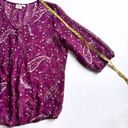 st. john's bay  Womens Sheer Floral Tunic Top 2X Purple Popover Buttons Paisley Photo 11