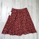 LuLaRoe  Pleated A-Line Red Feather Print Mini Skirt Women's Size Medium Photo 7