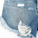 Good American Womens Button Fly Distressed Frayed Hem Denim Jean Shorts Size 25 Photo 1