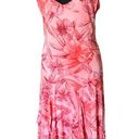 Serendipity  (vintage) Hawaiian pink floral stretch ruffle maxi dress beach cover Photo 0