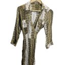 Krass&co Lucy &  Brown White Snake Print Wrap Dress. S Long Sleeved Collared. Pockets Photo 1