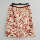 Eddie Bauer  Tan Red Floral Straight Pencil Skirt 10 Photo 1