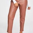 Bar III  NWT Clove Spice Faux-Leather High Waist Button-Fly Ankle Pants Size 6 Photo 0