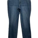 J.Jill  Denim Authentic Fit Slim Ankle Jeans Mid Rise Button Ankle Dark Wash 10 Photo 2