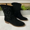 Jack Rogers  Kaitlin black suede whipstitched leather trim pull on ankle boots Photo 1