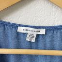 American Eagle Size Large Tall Blue Denim Chambray Wrap Dress Photo 2