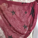 Mark & Spencer NWT  maroon black sheer star scarf Photo 2