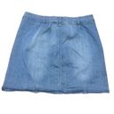 Celebrity Pink Buttoned Front Denim Skirt Photo 4