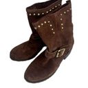 INC ‎ Brown Suede Gold Studded Boots with Buckle Size 9M Photo 0