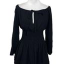 Majorelle  Kalani Mini Dress in Black Off The Shoulder A Line Smocked Revolve XS Photo 0