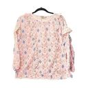 True Craft  size med pink boho ruffle blouse top Photo 0