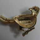 Monet  Signed Bird on Branch Brooch Pin Gold Tone Rhinestones Sparkly Iridescent Photo 5