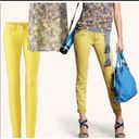 CAbi  skinny Citron summer yellow mid low rise size 4 jeans Photo 1