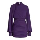 Harper Ronny Kobo  Ruched Mini Dress with Balloon Sleeves Purple Eggplant S NWT Photo 2