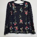 Solitaire  Black Floral Embroidery Lace Bell Sleeve Photo 9