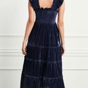 Hill House  The Ellie Tiered Midi Nap Dress in Navy Velvet Size XS Photo 1