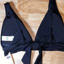 Aerie Large  Women’s Black Rib Triangle Tie Back Bikini Top BNWTS  $34.95 Photo 2