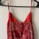 Abel the label NWT  Tangerine Red Lola Floral Button Ruffle Hem High Low Dress Photo 10