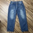 Women's Size XL 32 Relaxed Fit Button Fly High Rise Denim Jeans Medium Wash Blue Photo 1