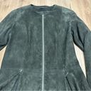 The Row  Anasta Lambskin Leather Zip-Front Peplum Jacket Sz 10 Olive Green EUC Photo 8