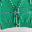 CAbi  Wallis Retro Cropped Burst of MintJulep Green Cardigan Embellished Buttons Photo 5