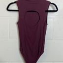 Missguided Burgundy Sleeveless High Neck Cut Out Chest Bodysuit Size 2 Photo 0